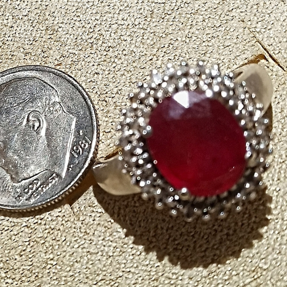 Genuine Ruby Halo Ring - image 1